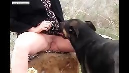 My sister Fucked By Dog out public
